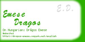 emese dragos business card