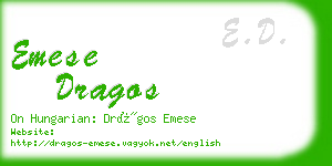 emese dragos business card